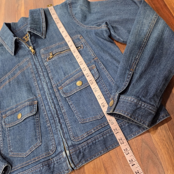 LRL Denim Jacket Pockets Button Front Size XL - Picture 8 of 9